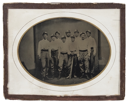 Circa 1870s Baseball Team Full Plate Tintype
